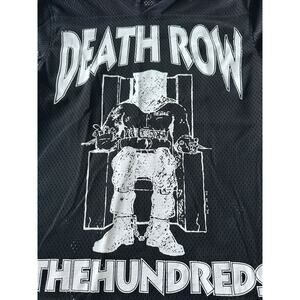 The Hundreds Men's Death Row Records Striped V-Neck T-Shirt Streetwear Size s